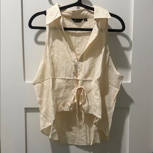 Elegant Cream Sleeveless Blouse boho minimalist neutral trendy y2k spring summer